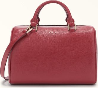 Furla Mialissa Borsa Boston S Ciliegia D Rosso Pelle Di Vitello Granata Donna