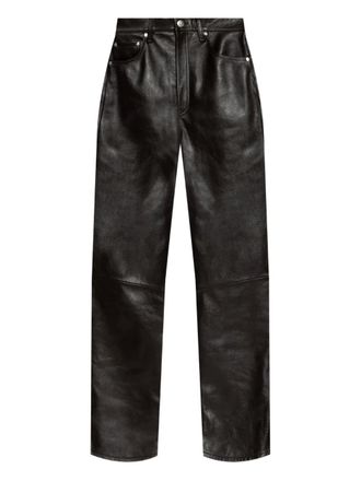 Rag & Bone leather panelled trousers - women - Calf Leather/Polyester - 26 - Brown