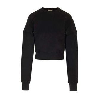 Saint Laurent Cassandre Sweatshirt - female - Saint Laurent - Sweatshirts - Black - S - Sweatshirts & Hoodies