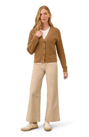 Pact Luxe Knit Cropped Cardigan in Brown Sugar Heather at Nordstrom, Size Medium