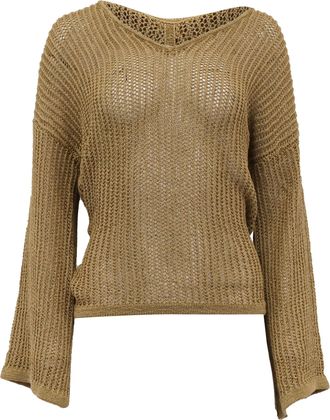 Cult Gaia Catherine Ribbed-knit Hooded Sweater In Beige Cotton