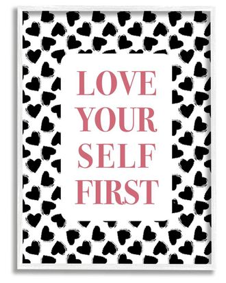 Stupell Industries Love Yourself First Phrase Framed Giclee Wall Art By Martina Pavlova