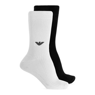 Emporio Armani Socks, male, White, Size: ONE SIZE Two-pack of ASV terrycloth eagle rib socks