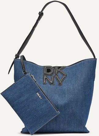 DKNY Nicole Bucket Bag in Denim/black at Nordstrom
