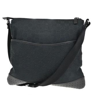 Gucci Vintage, unisex, Zwart, ONE Size, Pre-owned Canvas Cross Body Bag