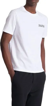 Balmain Mens White Cotton T-Shirt
