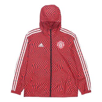 adidas MUFC WINDBREAKR Manchester United Soccer/Football Sports Hooded Jacket Red FR3844