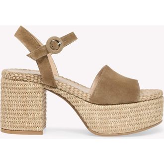 Gianvito Rossi Carol Sandals in Camel Suede at Nordstrom, Size 35.5