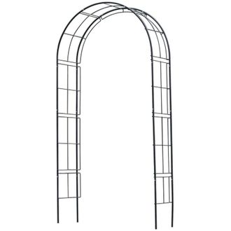 Nature Pergola Arche En Acier En M&eacute;tal - Nature - 113x38xh229cm - Noir