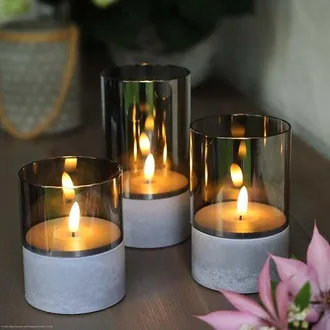 OEM Juego De 3 Velas Led Con Temporizador Y Llama Parpadeante Para Uso Exterior