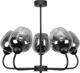 OEM L&aacute;mpara De Techo Colgante, Negra, Pantalla De Cristal Grafito, 15-160 Horas