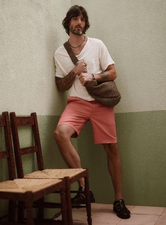 Le 31 Mens Cotton-linen Bermuda Shorts Inseam: 9