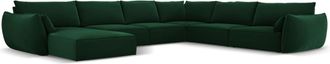 BLOOMINGLOFT Grosses 8-Sitzer Design Panoramasofa Vanda mit lange Seite rechts - Samtbezug