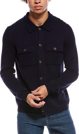 Amicale Cashmere Button Front Wool & Cashmere-Blend Shirt