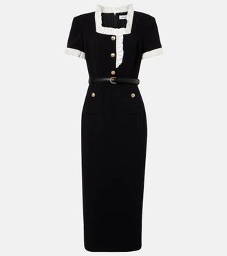 Self Portrait Abito midi in cr&ecirc;pe con cintura