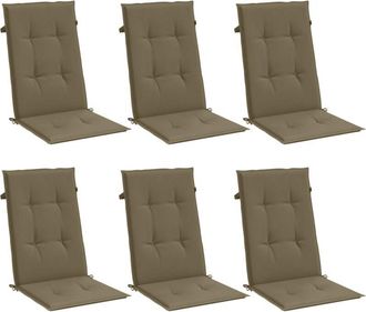 vidaXL Cojines Silla Respaldo Alto 6 Uds Tela Taupe Melange 120x50x4cm Vidaxl