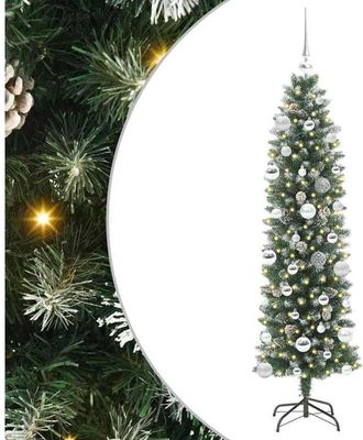 vidaXL Árbol Navideño Artificial Delgado con 150 LED verde y 150 cm vidaXL
