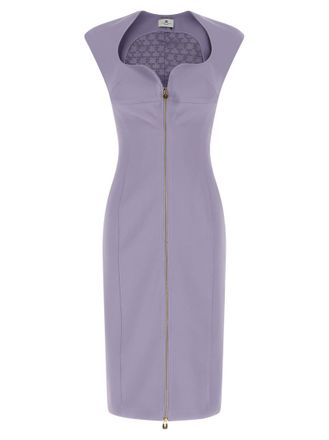 Elisabetta Franchi Purple Heart-shaped neckline dress