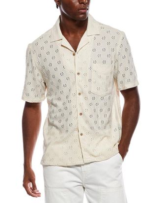 Civil Society Wake Relaxed Fit Diamond Pointell Button Front Shirt