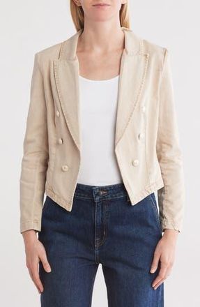 L'agence Wayne Double Breasted Crop Blazer in Sand Dune at Nordstrom Rack, Size X-Small
