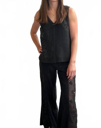 Xcvi Chariss Crochet Tank Top In Black
