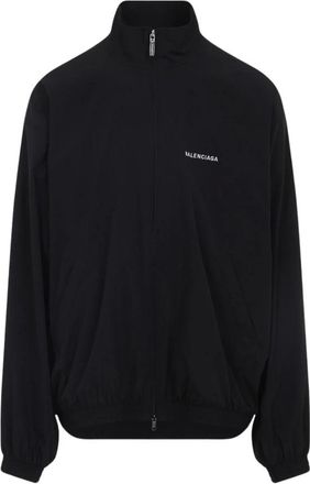 Balenciaga Light Jackets, male, Black, Size: XS Stretch Poly Tracksuit Jacket