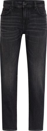 HUGO BOSS Mens Slim Fit Five Pocket Design Jeans in Charcoal - Grey - Size 36W/34L