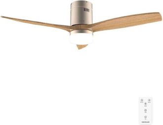 Cecotec Cecotec Ventilador De Techo Con Luz Energysilence Aero 5600 Classic Gold&lightwood. Motor Dc 40w, 3 Aspas