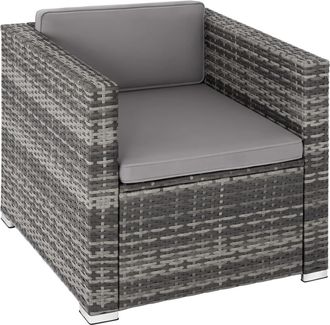TecTake Sill&oacute;n de rat&aacute;n, gris