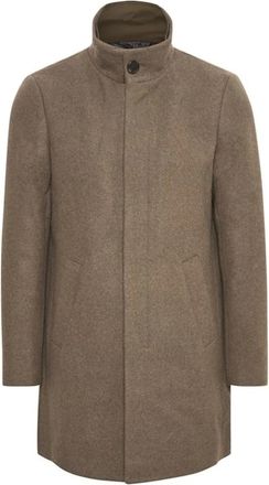 Matinique Klassieke Wol Winterjas - Heren - Mantel - Bruin - 2XL - Wol - Jassen