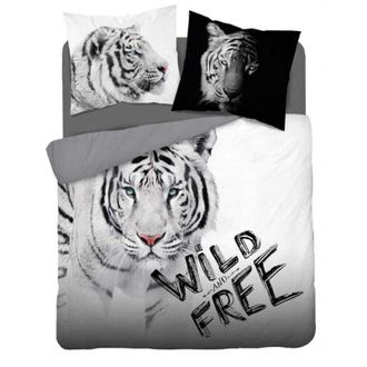 OEM Juego De Cama De Algod&oacute;n Tiger White 220x200 Holland Natura