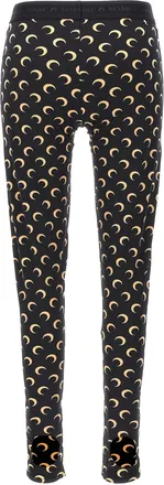 Marine Serre Moon-Printed Stretch Leggings - Black