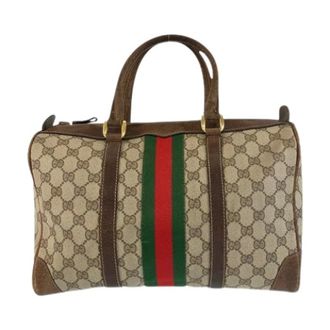 Gucci Pre-owned Handbags, female, Multicolor, Size: ONE SIZE Pre-owned GG Supreme Canvas Boston Bag