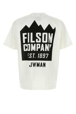 Junya Watanabe Mens White Cotton T-Shirt Whitexblack Exterior
