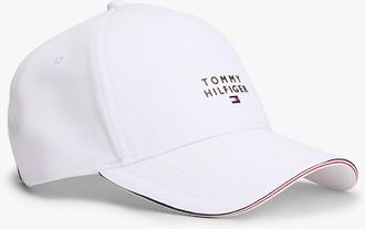 Tommy Hilfiger Mens Hilfiger Logo Baseball Cap - White