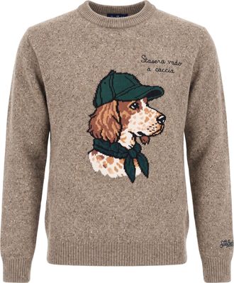 MC2 Saint Barth Donegal Wool Country Club Intarsia Crewneck Sweater