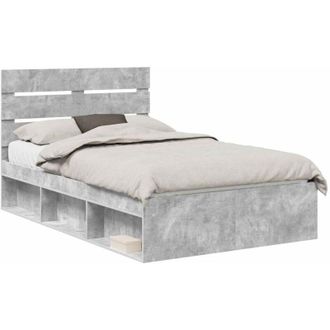 vidaXL Estructura De Cama Concreto 120 X 190 Cm Madera De Pino Macizo Vidaxl