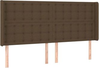 vidaXL Cabecero Con Orejas De Tela Marr&oacute;n Oscuro 183x16x118/128 Cm Vidaxl