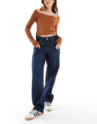 Levi's baggy dad jeans in dark blue-Navy