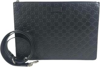 Gucci Vintage, unisex, Zwart, ONE Size, Leer, Pre-owned Clutch Tas