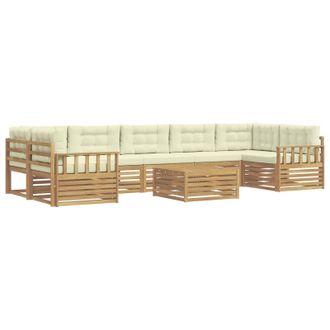 vidaXL Conjunto De Sof&aacute;s De Exterior 8 Uds. Blanco Y Crema Vidaxl