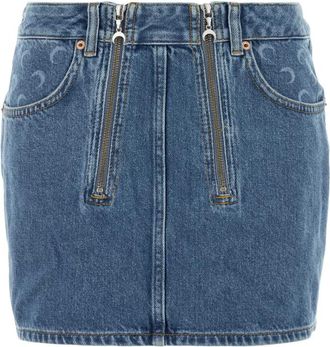 Marine Serre Blue Printed Mini Skirt