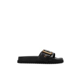 AllSaints Sliders, female, Black, Size: 8 1/2 US Ellie Western Sandals