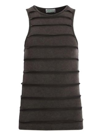 Guess Co striped tank top - women - Elastane/Cotton - L - Black