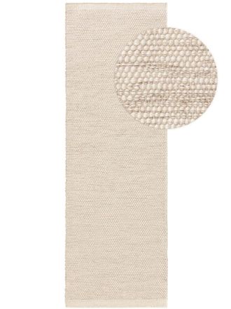 benuta Alfombras de pasillo de lana crema 80x250