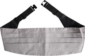 Dolce & Gabbana Gray Men Silk Belt Wide Waist Cummerbund