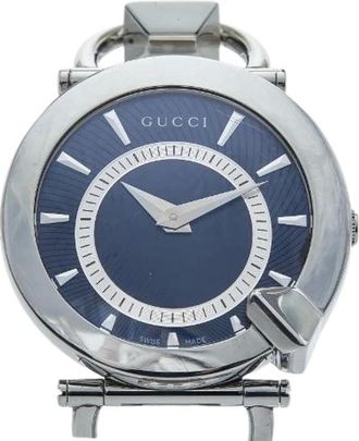 Gucci Pre-owned Watches, female, Blue, Size: ONE SIZE Pre-owned Stainless Steel Watch