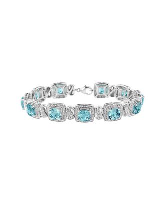 House of Brilliance Haus Of Brilliance Silver 1.85 Ct. Tw. Diamond & Topaz Tennis Bracelet