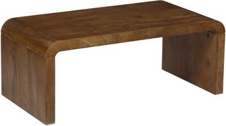 Sweeek Mesa de centro rectangular de madera maciza de acacia, nogal