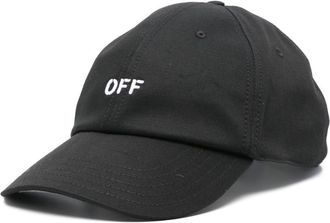 Off-white Honkbalpet met geborduurd logo - Zwart